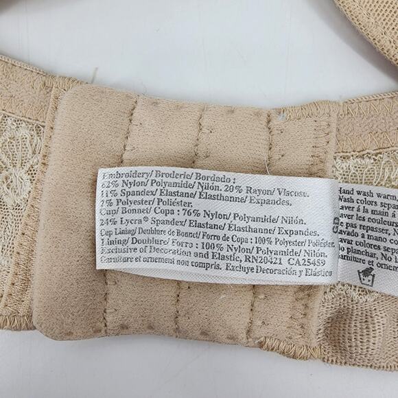 Wacoal Intrigue Contour Demi Strapless Lace Padded Underwire Bra Size 34D - Picture 3 of 4